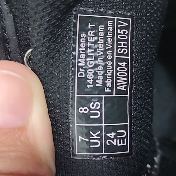 Dr. Martens Kids' Shimmering Silver Boots Size 8 - Picture 7 of 11